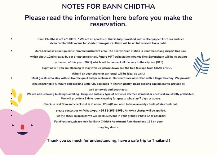 Bann Chidtha Family Full Kitchen Near Suvarnabhumi Airport Apartment *